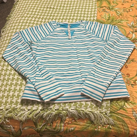 Lululemon Voyage Pullover *TencelTwin Stripe Spry Blue / Spry Blue - Picture 8 of 11